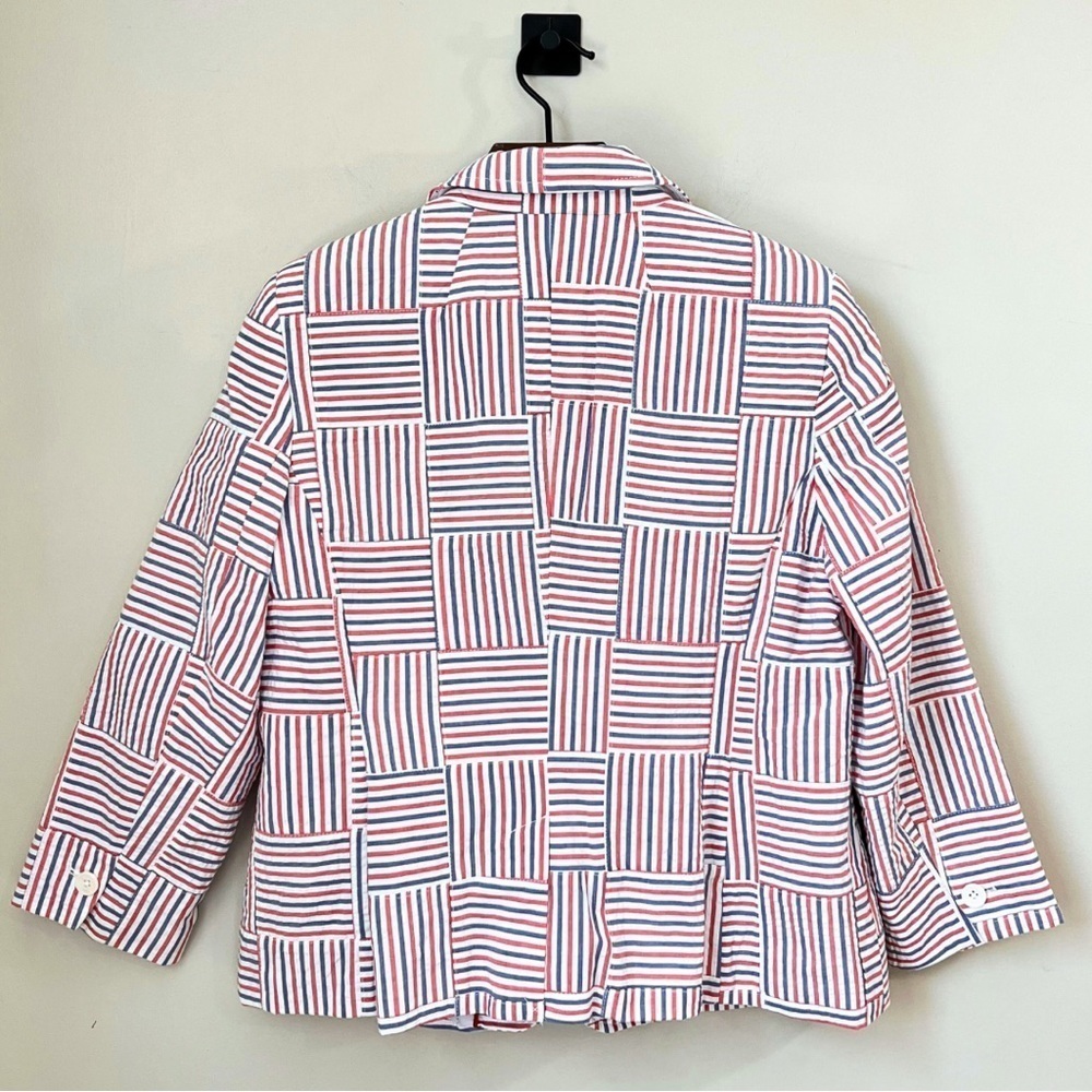 NWOT Talbots Petites Patchwork Seersucker Blazer - Picture 5 of 16
